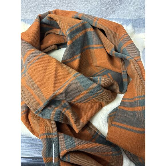 Filson Tartan Plaid Orange Cotton Flannel Scarf One Size - Picture 1 of 4